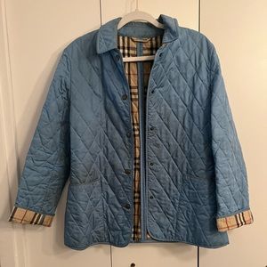 Burberry Quilted Jacket - Baby Blue